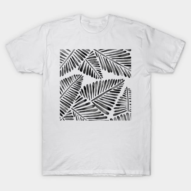 Black Banana Leaves T-Shirt by CatCoq